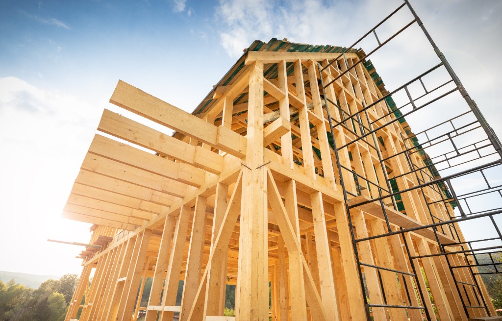 New home framing progress